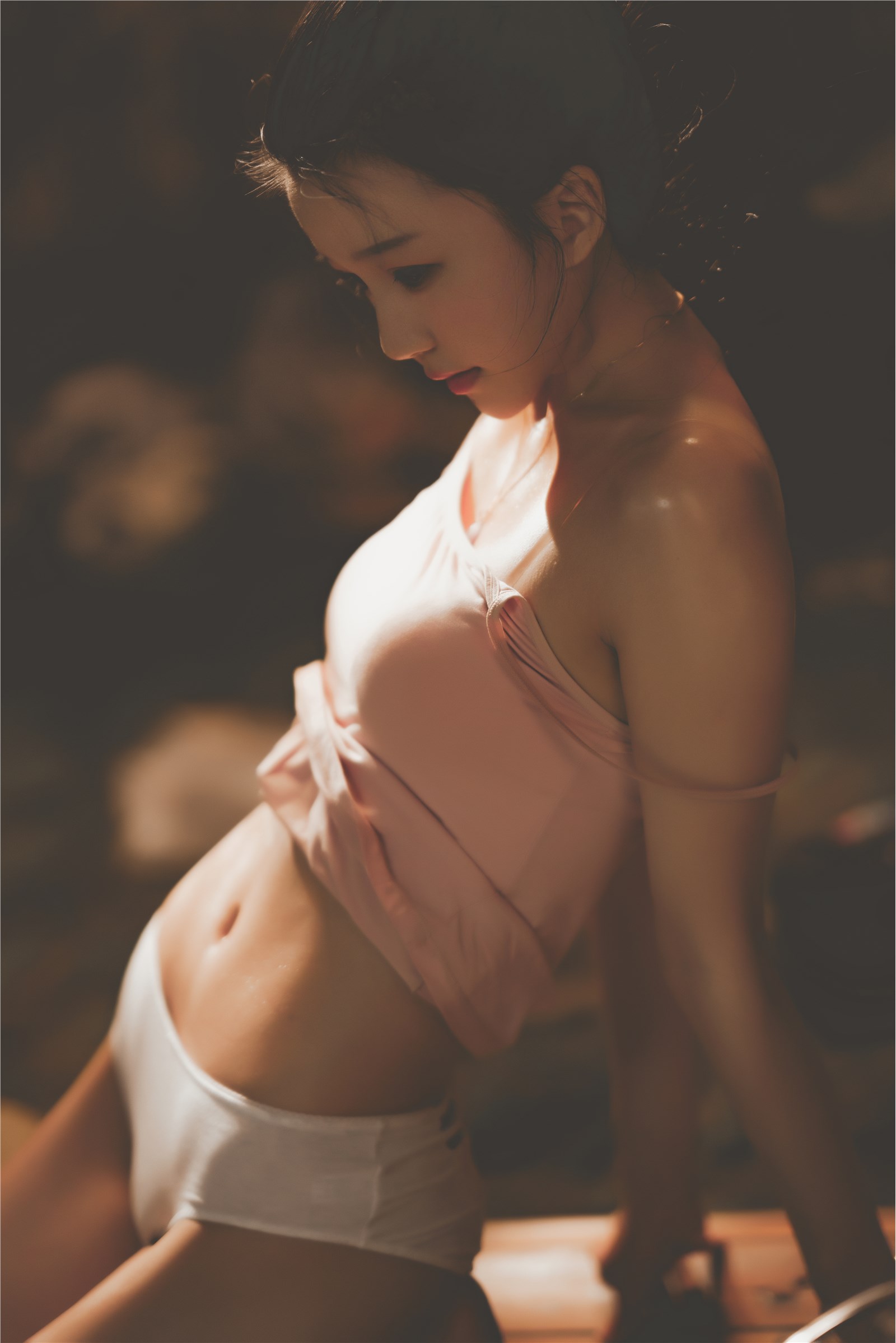 Single horsetail white tender girl crisp breast fengyun figure sexy hot photo(35)